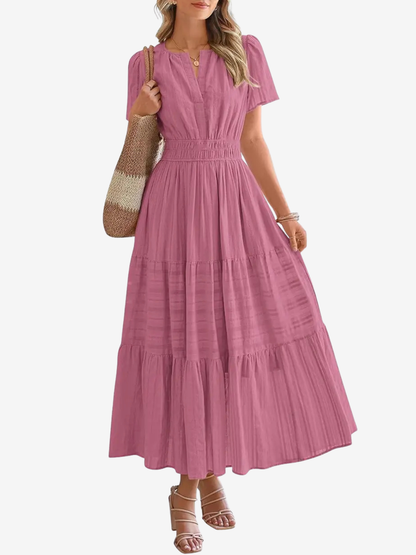 Curve-Defining Cinch Maxi Dress (No-Cling, Flowy Fit)