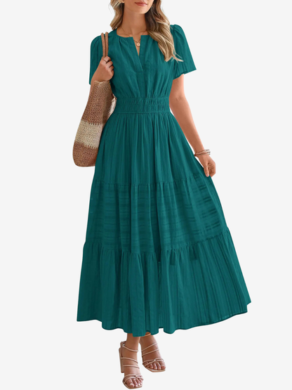 Curve-Defining Cinch Maxi Dress (No-Cling, Flowy Fit)