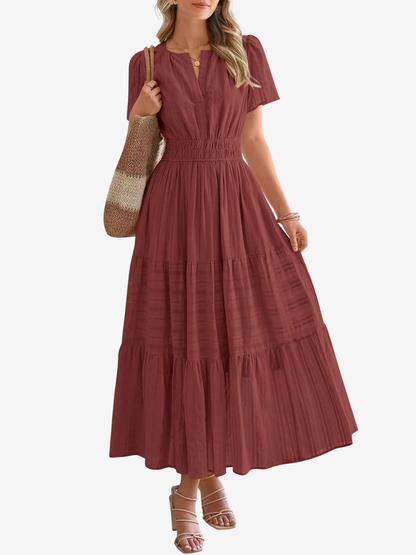 Curve-Defining Cinch Maxi Dress (No-Cling, Flowy Fit)