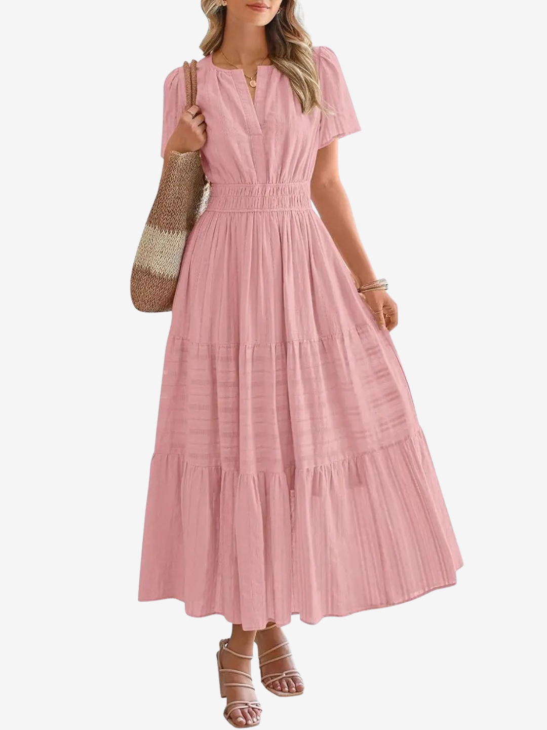 Curve-Defining Cinch Maxi Dress (No-Cling, Flowy Fit)