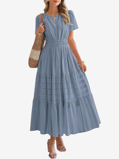 Curve-Defining Cinch Maxi Dress (No-Cling, Flowy Fit)