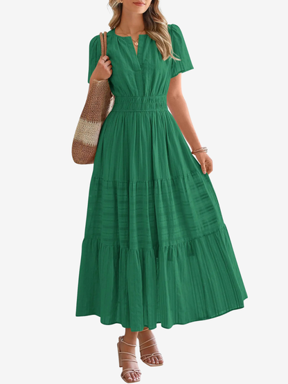 Curve-Defining Cinch Maxi Dress (No-Cling, Flowy Fit)