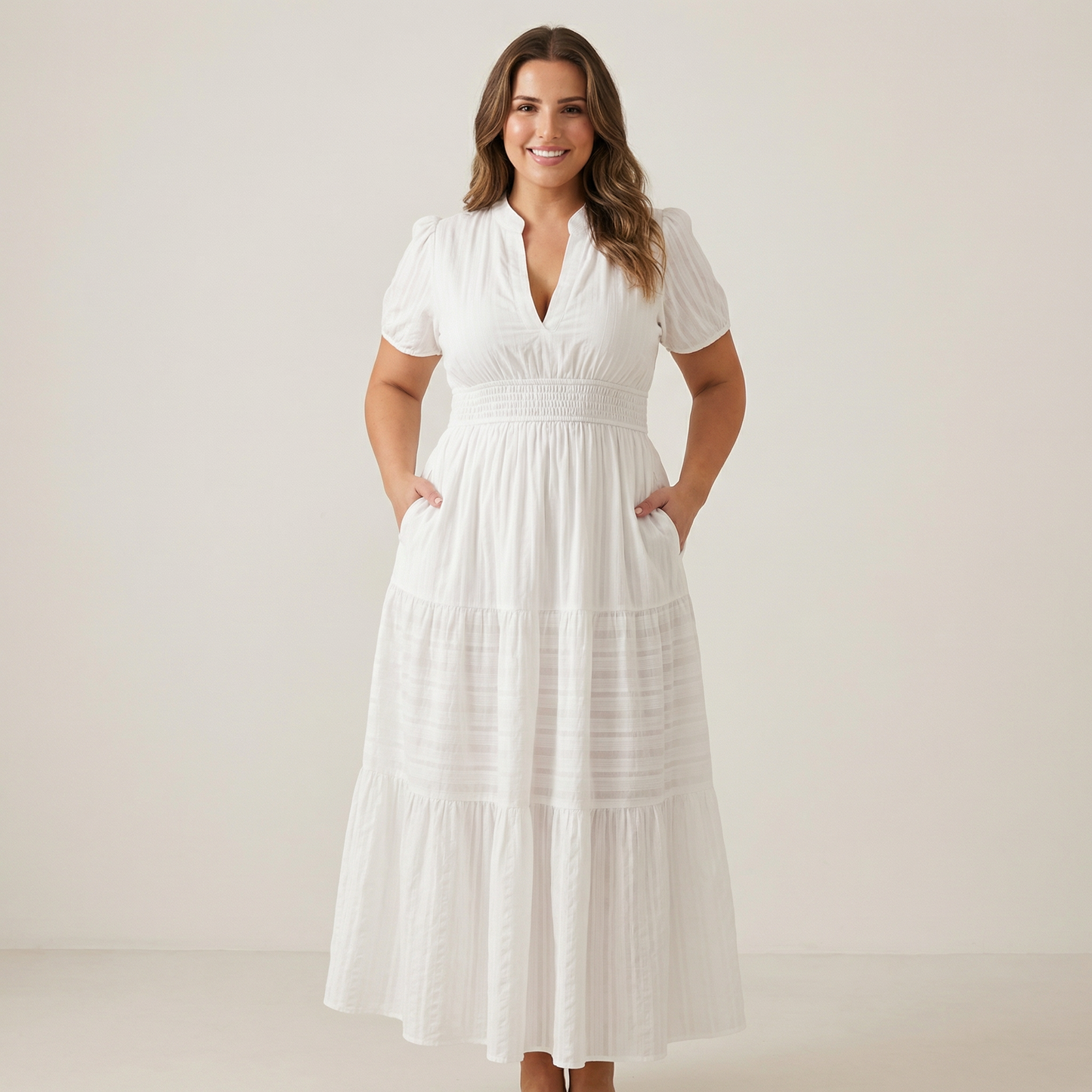 Curve-Defining Cinch Maxi Dress (No-Cling, Flowy Fit)