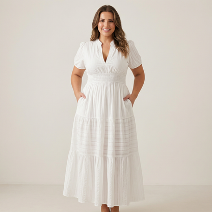Curve-Defining Cinch Maxi Dress (No-Cling, Flowy Fit)