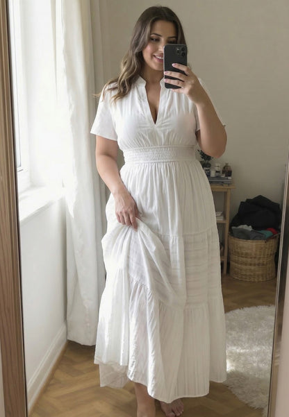 Curve-Defining Cinch Maxi Dress (No-Cling, Flowy Fit)