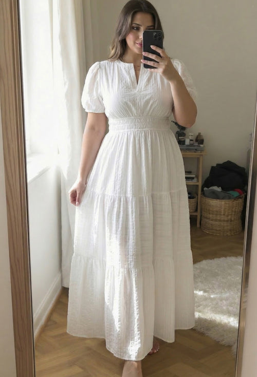 Curve-Defining Cinch Maxi Dress (No-Cling, Flowy Fit)