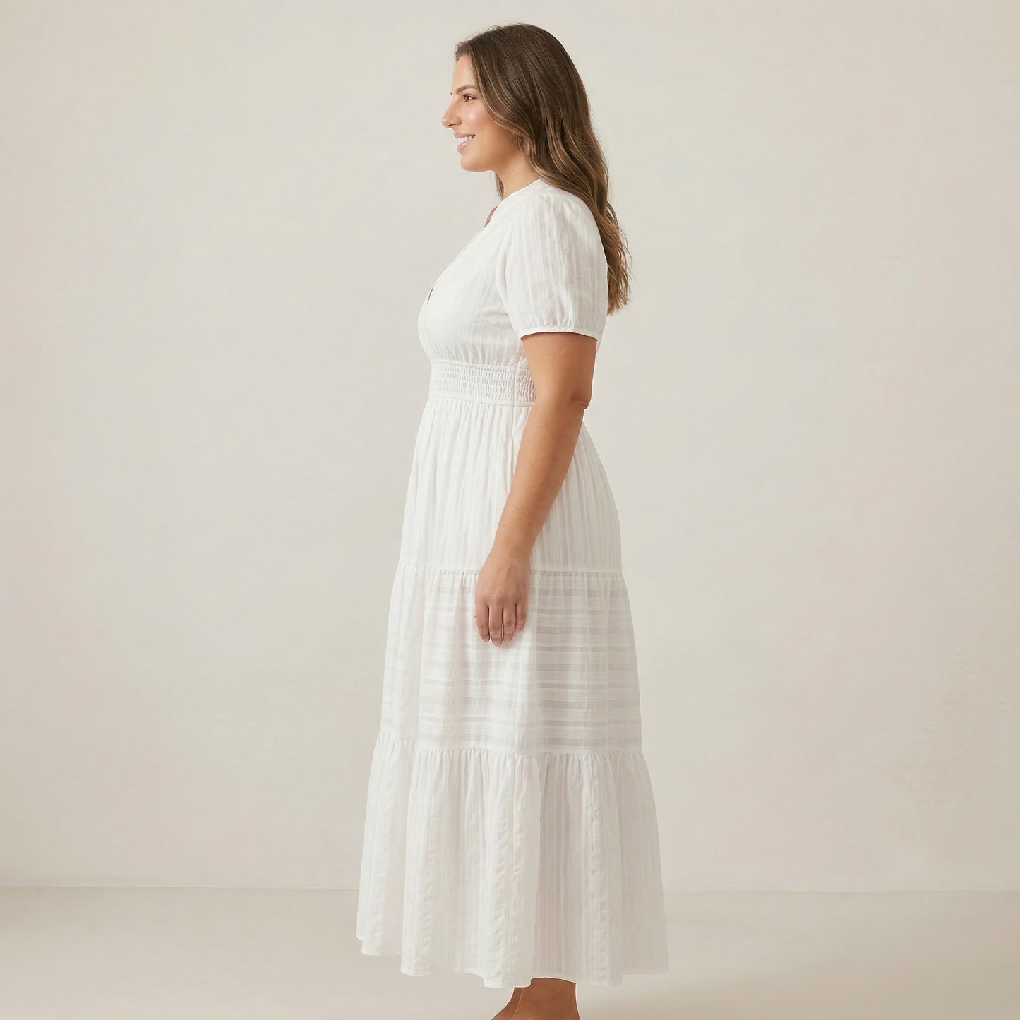 Curve-Defining Cinch Maxi Dress (No-Cling, Flowy Fit)